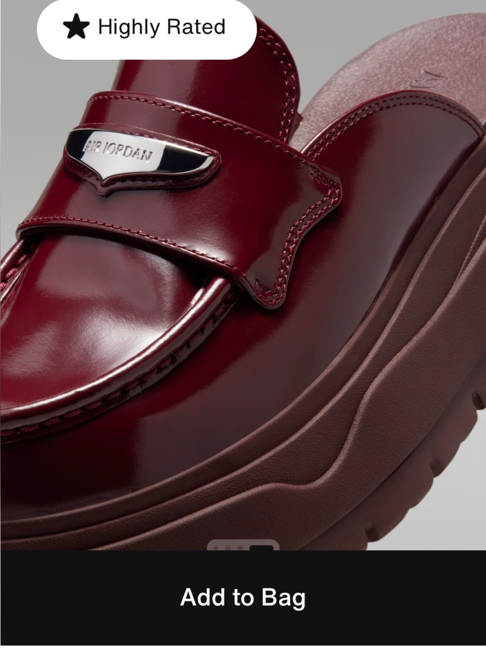 Jordan womens Burgundy Patent Platform Loafer
